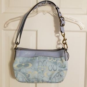 Blue and cream Coach purse